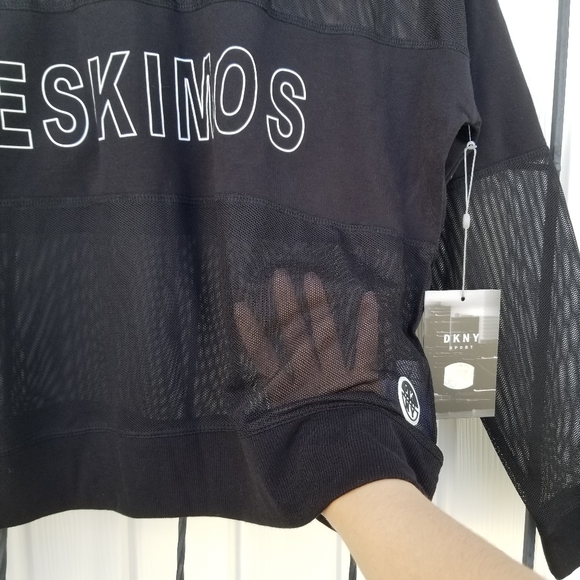 NWT DKNY Eskimos Kaitland crewneck sheet mesh - Picture 2 of 8